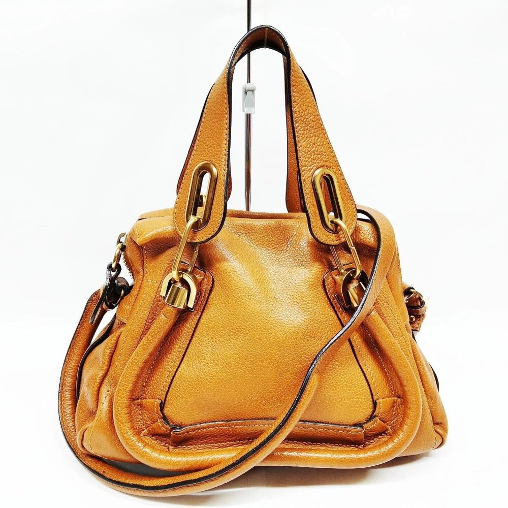 Chloe Paraty Top Handle Bag Medium Brown Leather 450680 Pristine Condition.